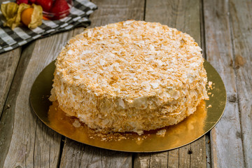 Napoleon dessert on plate