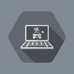 Approve car online on laptop