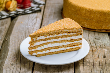 a piece of honey cake