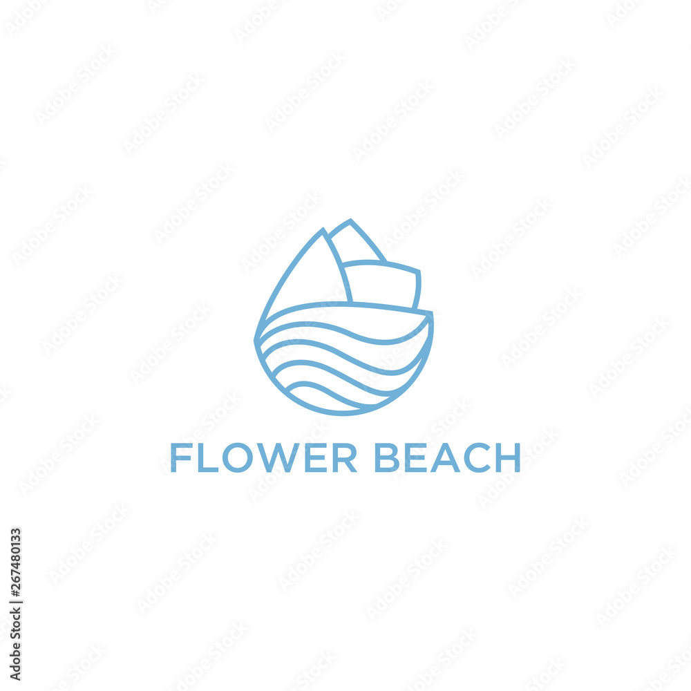 Aufkleber flower abstract logo design vector template linear style.