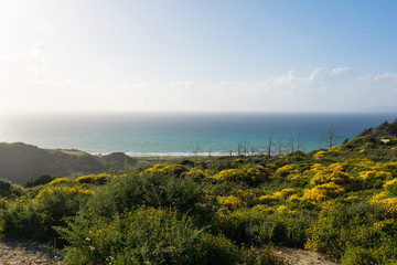 Beautiful Landscape of mountains and valleys in Rhodes