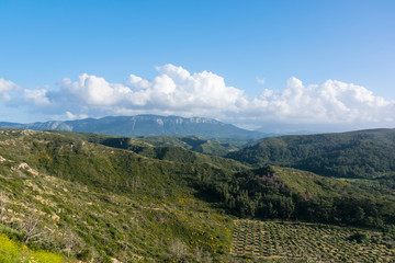 Fototapeta premium Beautiful Landscape of mountains and valleys in Rhodes