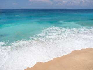 beach with waves in island of Bali 