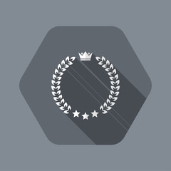 Obraz premium Award laurel icon with crown and stars