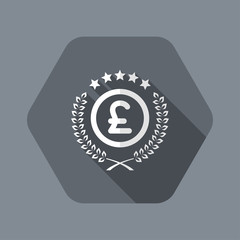 Laurel wreath with Sterling coin