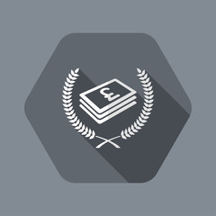 Laurel wreath with Sterling banknote