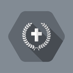 Christian cross and laurel