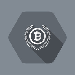 Certified bitcoin symbol icon