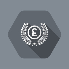 Laurel wreath with Sterling symbol