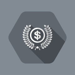 Laurel wreath with Dollar symbol
