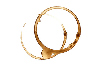Coffee stain on white background.
