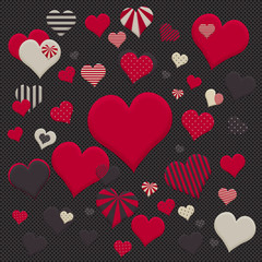 Heart Pattern Illustration in High Resolution on Dark Grey Spotty Background