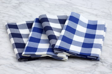 set of fabric napkins on marble countertop