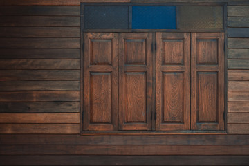 Old grunge wood simple window. wooden surface.