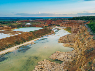 Limestone quarry with a pond in Lipetsk Region