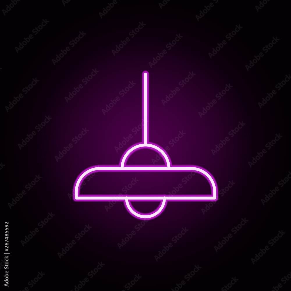 Poster chandelier neon icon. elements of architecture set. simple icon for websites, web design, mobile app