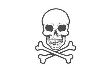Creative Black Skeleton Bones Skull Logo Design Vector Illustration