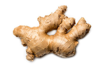 ginger root on white isolated background