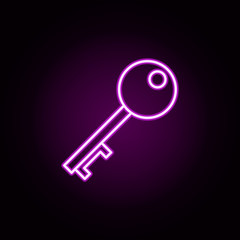 key neon icon. Elements of architecture set. Simple icon for websites, web design, mobile app, info graphics