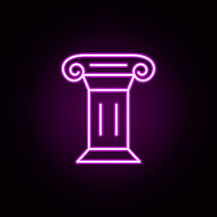 column neon icon. Elements of architecture set. Simple icon for websites, web design, mobile app, info graphics