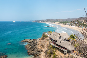 Plage nudiste de Zipolite, Oaxaca, Mexique.