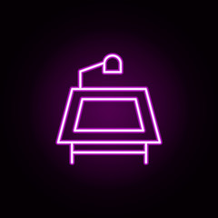 Desktop neon icon. Elements of architecture set. Simple icon for websites, web design, mobile app, info graphics