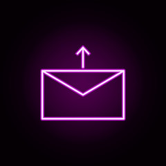 Fototapeta premium mail send neon icon. Elements of arrow and object set. Simple icon for websites, web design, mobile app, info graphics
