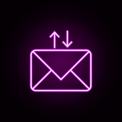 envelope exchange neon icon. Elements of arrow and object set. Simple icon for websites, web design, mobile app, info graphics