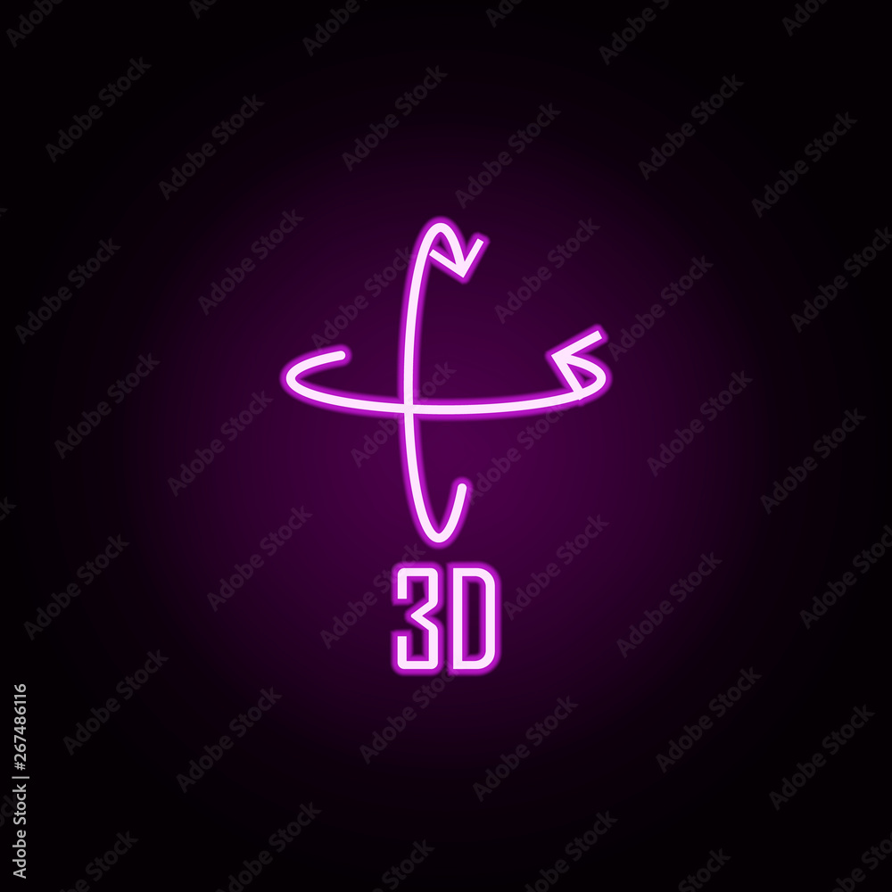 Poster full rotation neon icon. elements of arrow and object set. simple icon for websites, web design, mob