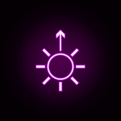 begin day sunrise neon icon. Elements of arrow and object set. Simple icon for websites, web design, mobile app, info graphics