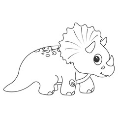 Dinosaur triceratops contour