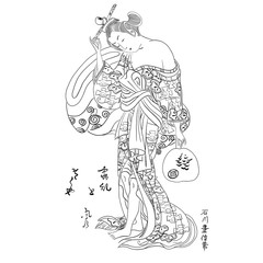 japanese colouring page