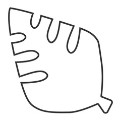 Leaf of an ancient tree contour