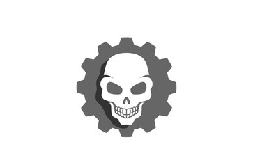 Creative Gear Skull Logo Design Illustration