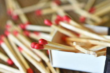 Wooden Matchsticks Close UP