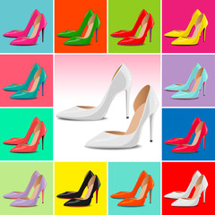 Vector shoes template, high heels