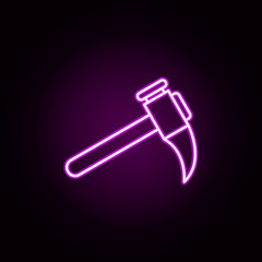 hammer neon icon. Elements of auto workshop set. Simple icon for websites, web design, mobile app, info graphics