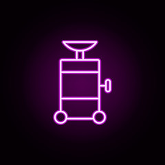 car oil change neon icon. Elements of auto workshop set. Simple icon for websites, web design, mobile app, info graphics