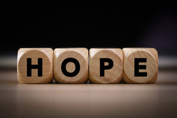 Wooden Blocks With Hope Text