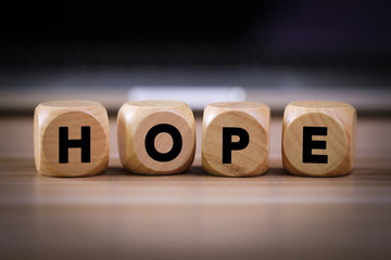 Wooden Blocks With Hope Text