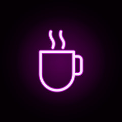 coffee neon icon. Elements of autumn set. Simple icon for websites, web design, mobile app, info graphics