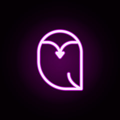 owl neon icon. Elements of autumn set. Simple icon for websites, web design, mobile app, info graphics