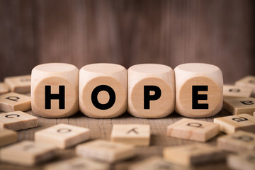 Wooden Blocks With Hope Text