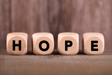 Wooden Blocks With Hope Text