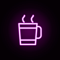 tea neon icon. Elements of autumn set. Simple icon for websites, web design, mobile app, info graphics