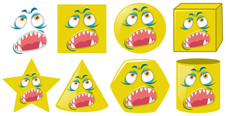 Obraz premium Set of monster facial expression
