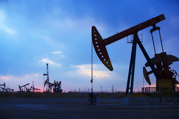 the silhouette of the oil pump