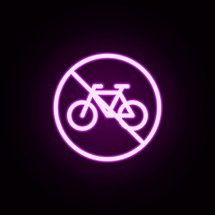 Fototapeta premium ban bicycle neon icon. Elements of ban set. Simple icon for websites, web design, mobile app, info graphics