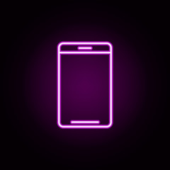 smartphone neon icon. Elements of data secutity set. Simple icon for websites, web design, mobile app, info graphics