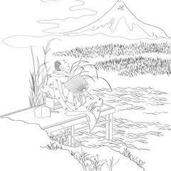 japanese colouring page